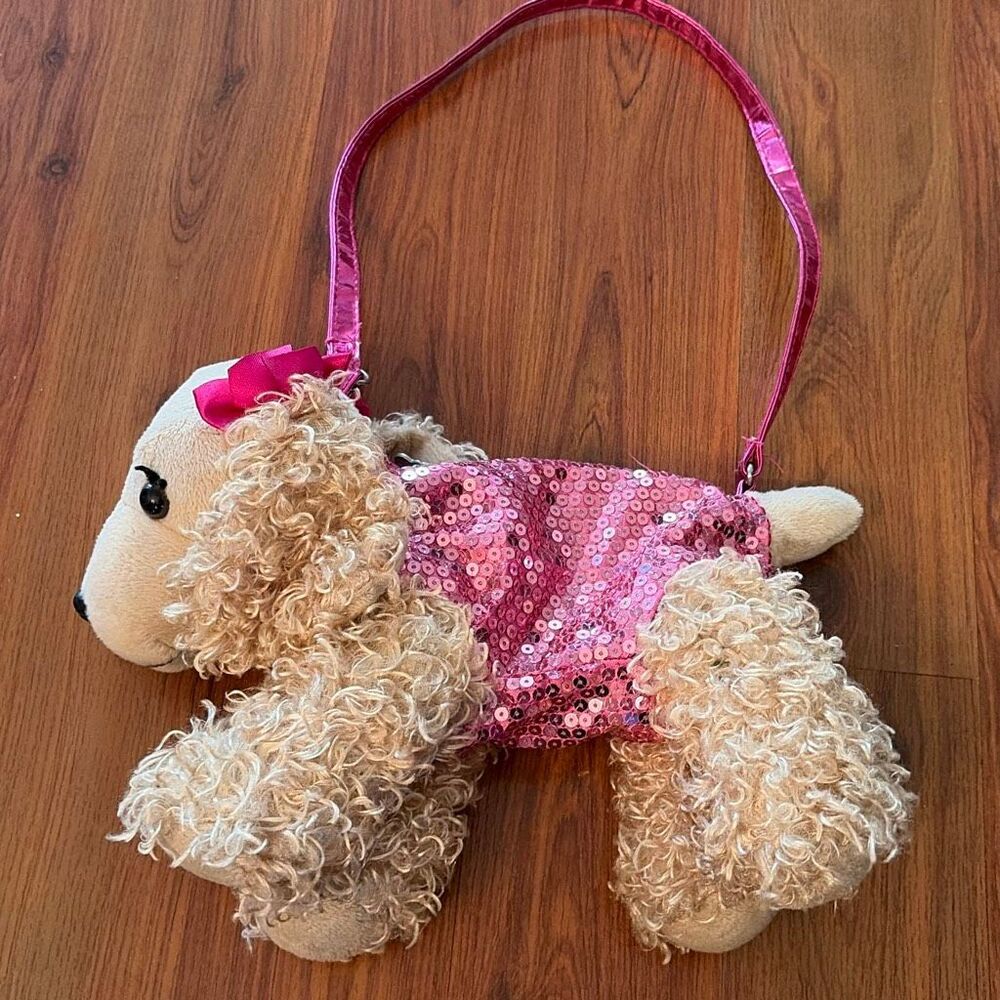 Poochie & co pink sequins dog purse girls